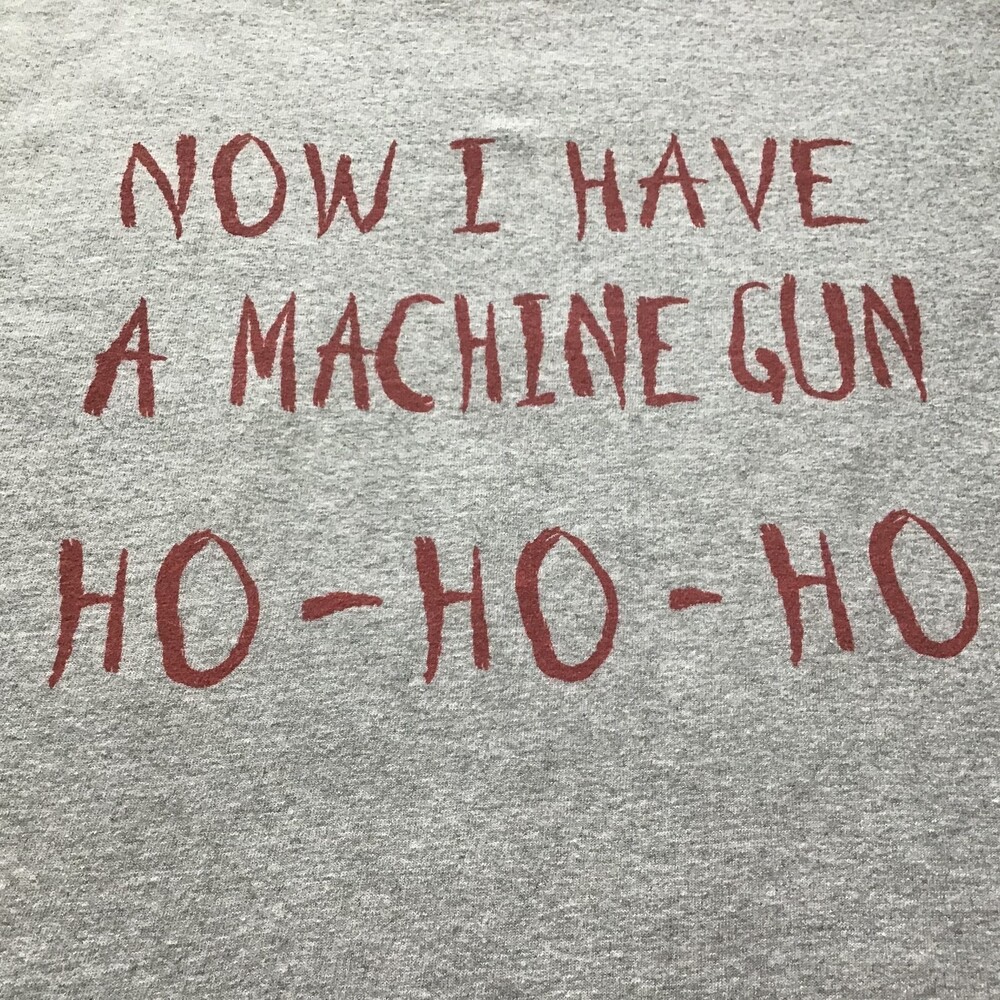Die Hard Christmas Long Sleeve T-Shirt L Gray Now I Have a Machine Gun Ho Ho Ho